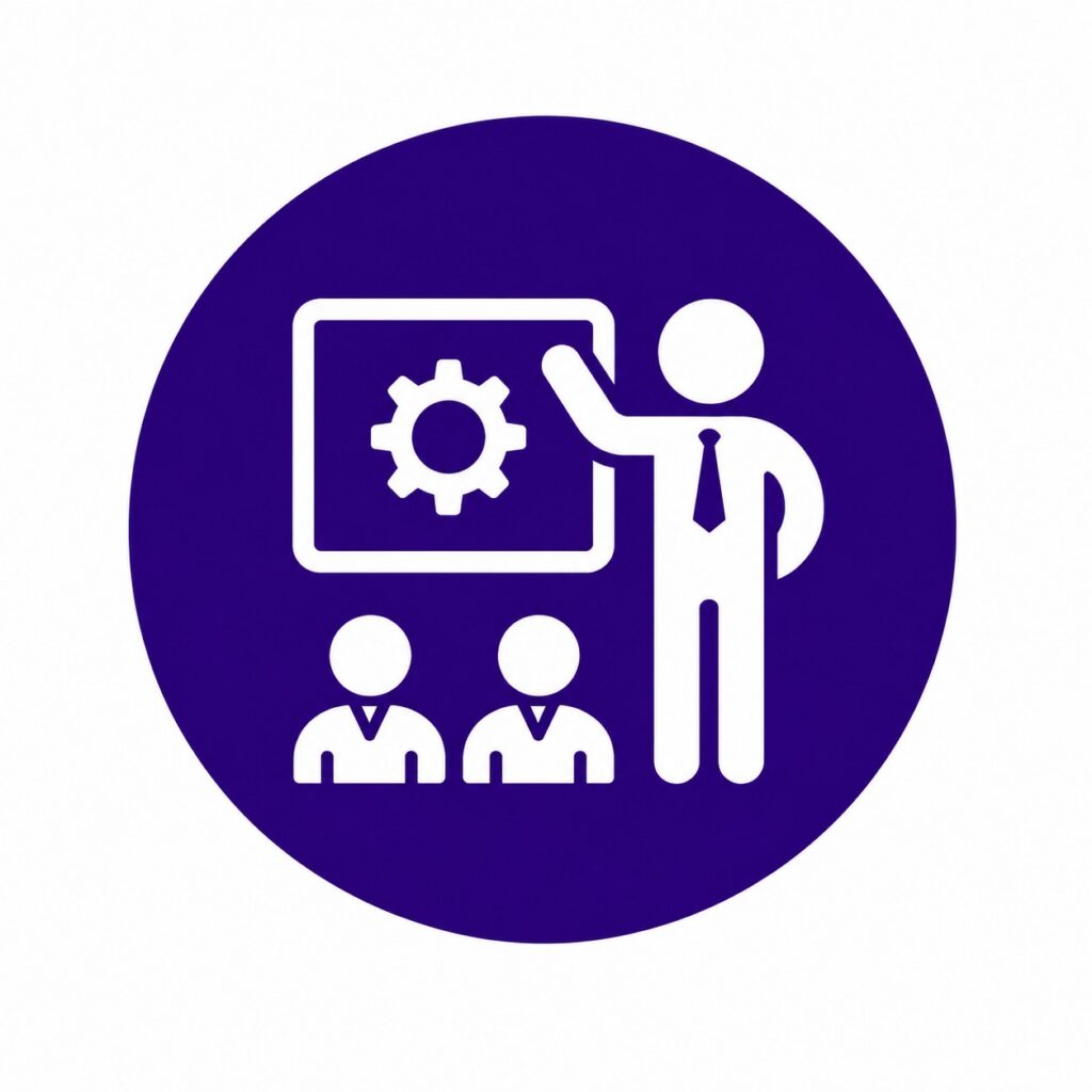 Icon representing initial set up and structuring support services